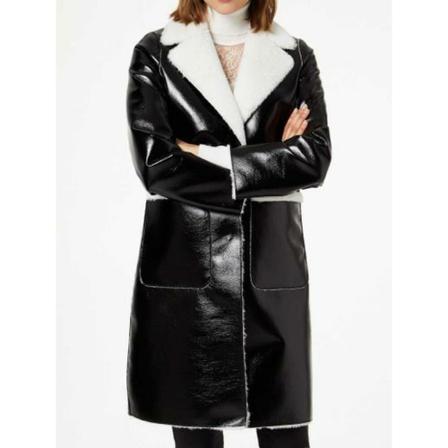 Liu Jo Faux Fur Shearling Jas , Zwart , Dames , Maat: M