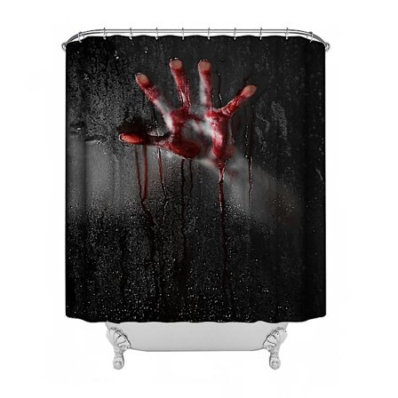 Duschdraperi, Halloween-duschdraperi, Halloween-badrumsduschdraperi med krokar 71 B x 71 H tum, Halloween-dekor, vattentät badrumsavdelare