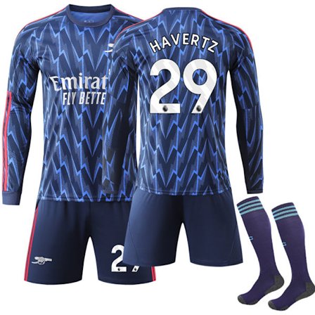 25-26 Arsenal Udebane Langærmet Børne- og Voksenfodboldtrøje med Sokker