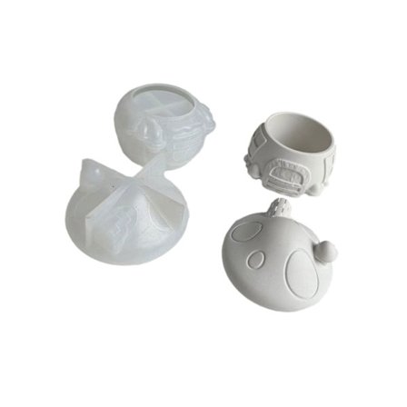 Lysestage Silikoneforme med Låg Svampehus Harpiksbeholder Silikoneforme