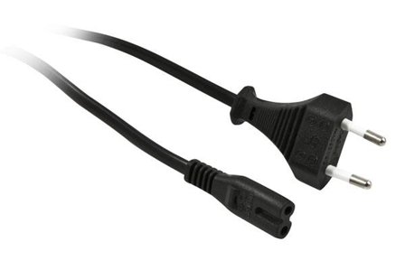SYNERGY Netzkabel 220V Euro-Stecker/Euro8(C7)-Buchse, 1, 8m, Black,