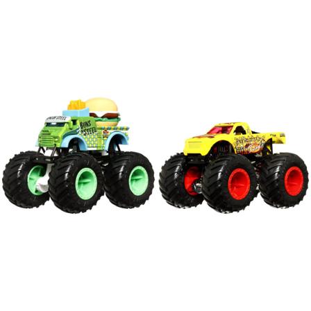Hot Wheels Monster Trucks 1:64 Demolition Doubles Buns of steel vs All fried up