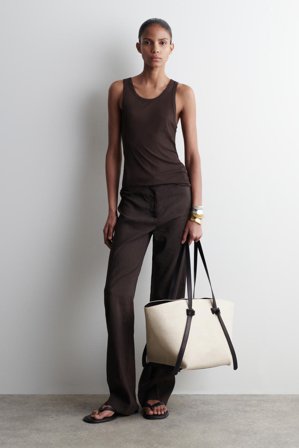 COS Women's Pinch Tote Bag - Linen in Beige