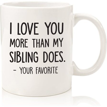 Rakastan sinua enemmän / Suosikkisi hauska kahvimuki - Parhaat lahjat äidille ja isälle - Gag Fa