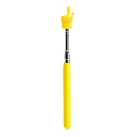 Teleskooppinen opettajan osoitin mini käsi, luokkahuoneen esittelyosoitin, jatkettava sormiosoitin keltainen yksi koko