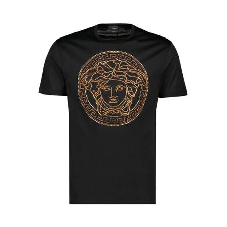 Versace, T-Shirts Zwart, Heren, Maat:M