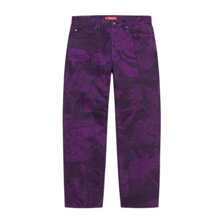 Supreme, Cropped Trousers Paars, Heren, Maat:W32