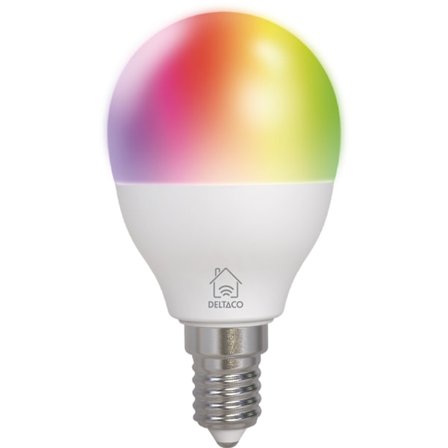 DELTACO Smart LED lampa, E14, RGB, WiFi, 4.9W