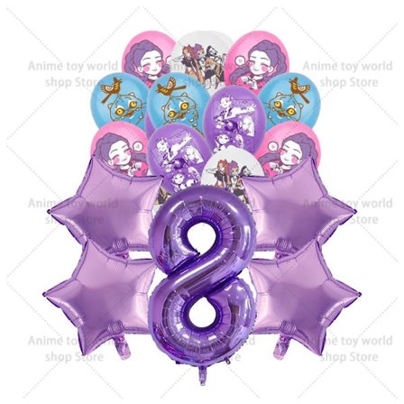 KPop Demon Hunters fødselsdagssæt: dug, tallerkener, kopper, balloner, kagetopper til børn