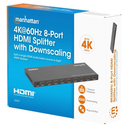Manhattan 4K60Hz 8-Port HDMI-Splitter mit Downscaling