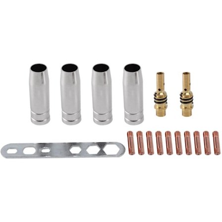 17 stk/sett 15Ak Mig/loddetupp Kontaktmunnstykker 0.8X25Mm M6 Gasstilkoblingsholder Gasstilkoblingssett