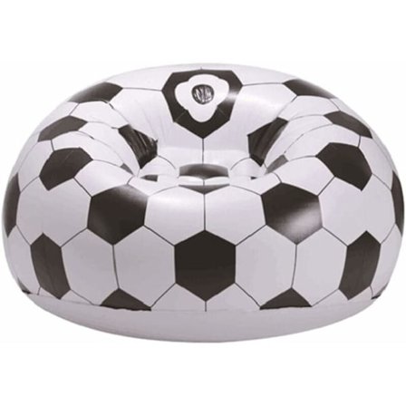 Uppblåsbar soffa uppblåsbar flockad lat soffa bönpåse fotbollsdesign uppblåsbar stol fotboll luftblåsare strandstol utomhus inomhus