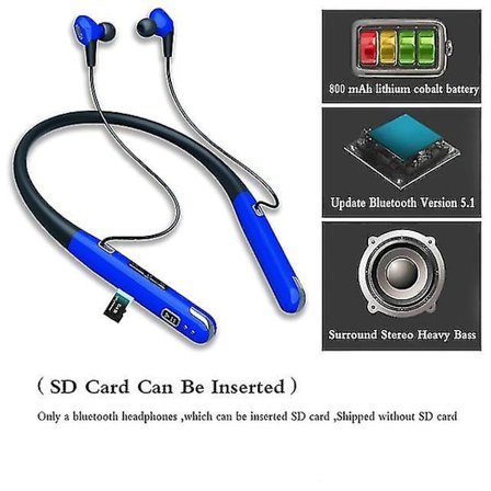 Trådlösa hörlurar 88h sport-hörlurar Fone Bluetooth V5.1 med mikrofon nackband bas stereo headset Sd Tf-kort för Xiaomi