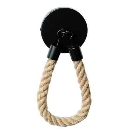 #(Musta) Pcs Köysi Seinäkiinnitteinen WC-paperiteline WC-paperiteline Seisova Seinäkiinnitteinen WC-paperiteline Vintage Puu Metalli ja Hamppu Köysi#