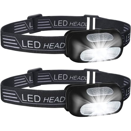 Huvudlampa Uppladdningsbar, 2 Pack LED Huvudlampa Strålkastare IPX4 Vatten