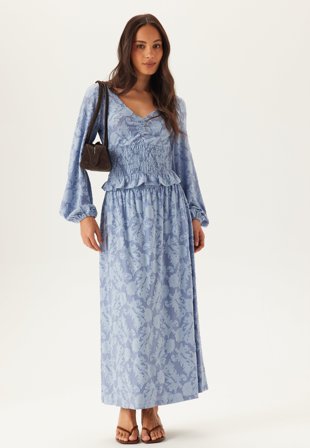 BUBBLEROOM-Structure Floral Maxi Skirt-3XL