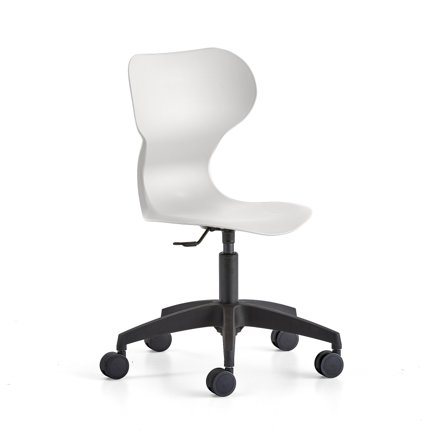 Stuhl BRIAN, höhenverstellbar, mit Rollen, hellgrau