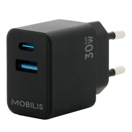 MOBILIS strømadapter - fast, gan - USB, 24 pin USB-C - 30 watt