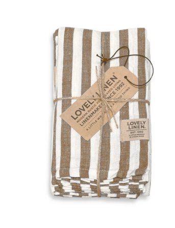 Lovely Linen Misty Napkins (4-Pack) - Brown - 45X45