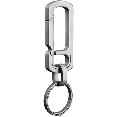 Titanium nøglering med flaskeåbner, bæltehængende spænde, EDC udendørs rygsækstilbehør (1 stk., Grå)