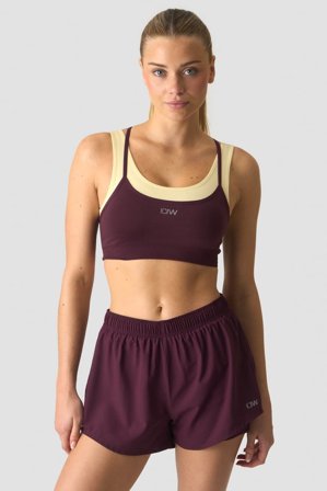 Mirage Seamless Double Layer Sports Bra Dark Mahogany/Yellow
