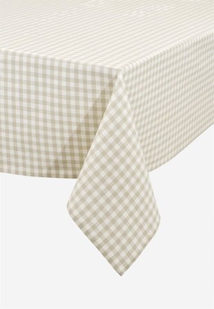 Cellbes of Sweden - Vävd, rutig duk - beige / offwhite / rutig - - 140 x 350 cm