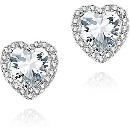 Cubic Zirconia Ørepynt Stud, CZ Stud Ørepynt Hvitgull 10MM