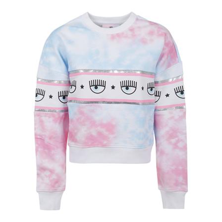 Chiara Ferragni Collection, TIE DYE Maxilogomania Sweatshirt Wit, Dames, Maat:S