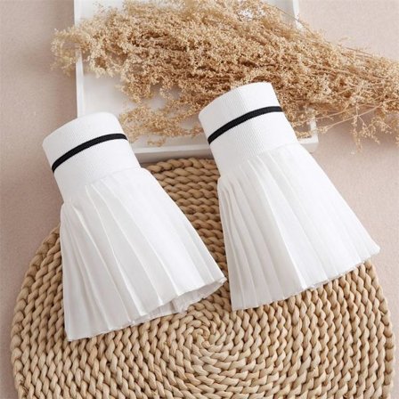 1 par falske ærmer, aftagelige ærmeafslutninger, HVID