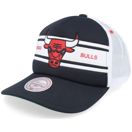 Mitchell & Ness - NBA Sort trucker Kasket - Chicago Bulls Sideline Black/White A-frame Trucker @ Hatstore