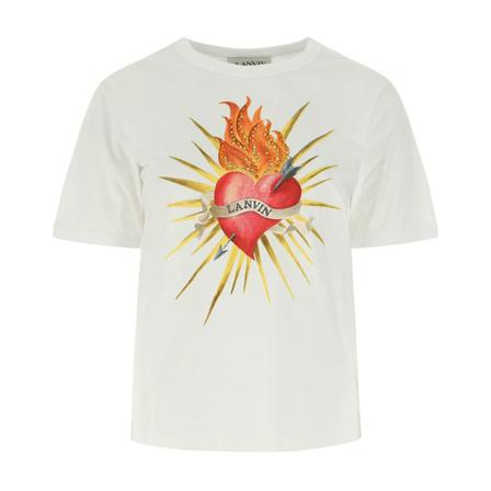 Lanvin, T-Shirt Wit, Dames, Maat:M,print