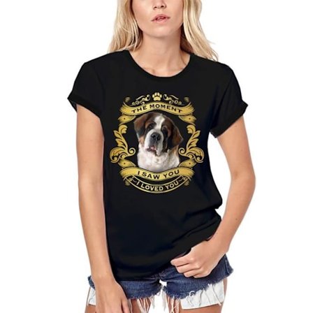 Ekologisk Saint Bernard Dog T-shirt för kvinnor - Moment I Saw You I Loved You Valp – Saint Bernard Dog - Moment I Saw You I Loved You