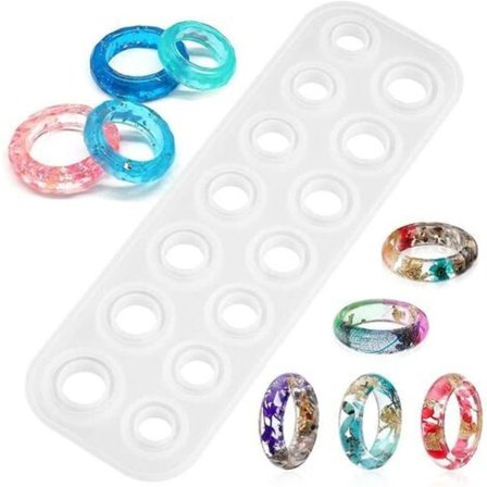 Hartsi Silikonirengasmuotti Riippuva Rengasmuotti DIY-Käsityökorut Litteä Rengas Tarttumaton Muotti Sarja Hartsille, Karkille, DIY-Koruille jne.