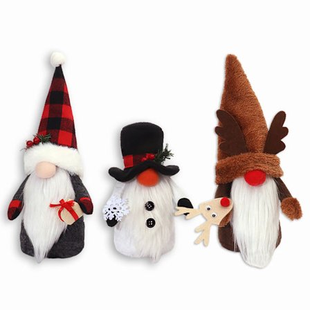 3 stycken juldekorationer julklappspåse Gammal man stan