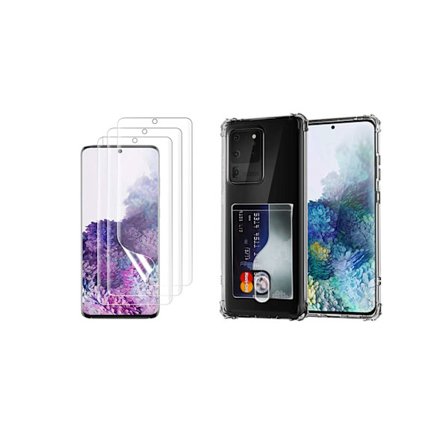 Skal med Korthållare & Mjukt Skärmskydd Samsung Galaxy S20 Ultra