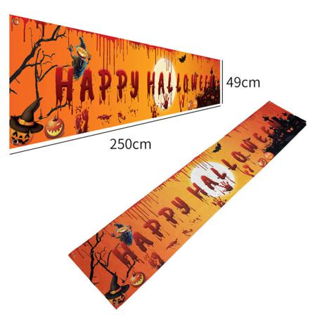 Happy Halloween Hängande Banner Flagga Party Fira Vikbar