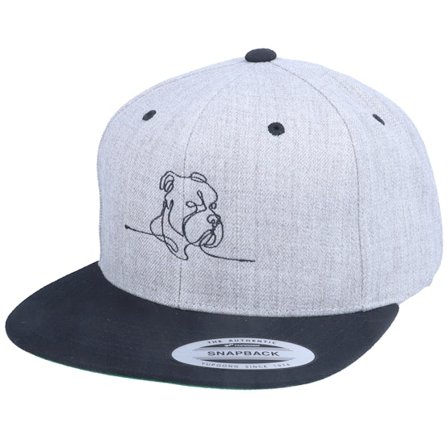 Iconic - Harmaa snapback Lippis - One Line Dog Heather Grey/Black Snapback @ Hatstore