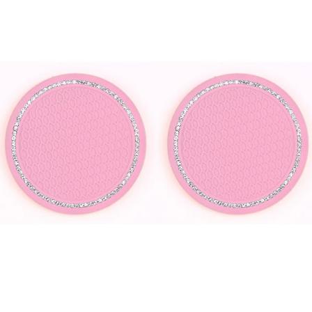 2kpl Liukumaton auton vesikuppipehmuste Timantti tekojalokivi kumimatto pullotelineen Coaster Auton sisätilojen luistamattomat kupinpidikkeet 7cm - 