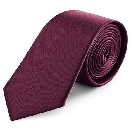 8 cm Crimson Rødt Satin Slips til mænd - Ensfarvede slips