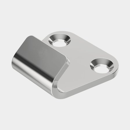 Latch fitting for cam latch Roca 16, 29 mm x 30.5 mm, straight, acid-resistant stainless steel AISI 316