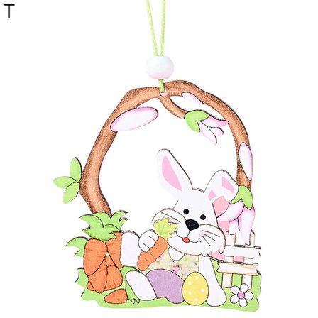 Påskepynt Fargerikt DIY Glatt Hengende Egg Kylling Kanin Påskedekorasjon Ferieforsyninger