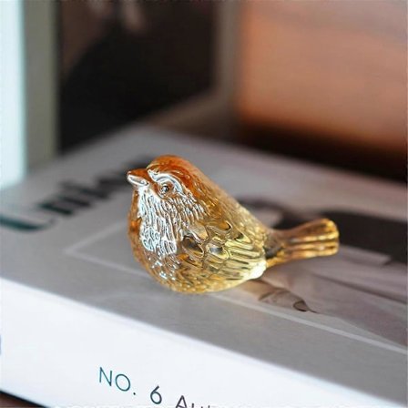 Samlarobjekt i blåst glas, kristallfågelglasprydnad, en present till djurälskare