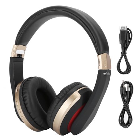 Foldbart Bluetooth Headset Trådløse Over Ear Stereo Headset med Mikrofon Gaming Hovedtelefon Guld