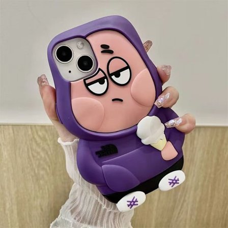 Denna äppeldocka är till för iPhone-skal och har en SvampBob Fyrkant-design.