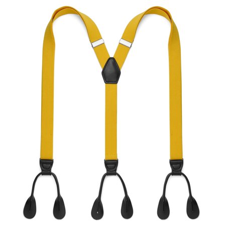 Slanke Gyldengule Seler m. Stropper til Knapper til mænd - Seler m. Stropper til knapper