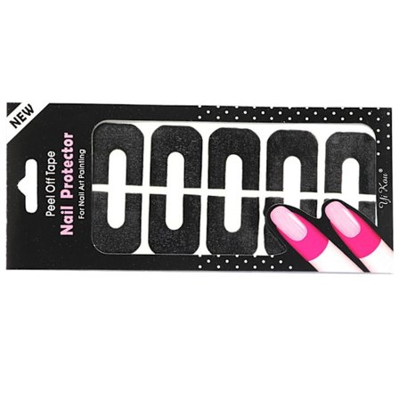 10 stk./ark engangs U-klistermærke spildfri neglekunst afrivningstape neglebåndsbeskytter sort