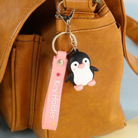 Nydelig Penguin Doll nøkkelring Par skoleveske Rosa søt jente