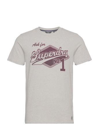Vintage Script Style Coll Tee Grey Superdry