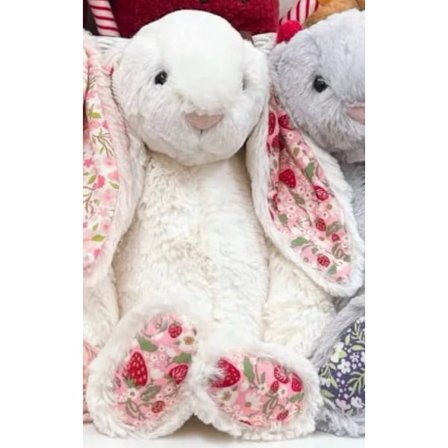 Jellycat Bashful Blossom Körsbärsörad Kanin Plysch Mjukt Gosedjur för Barn