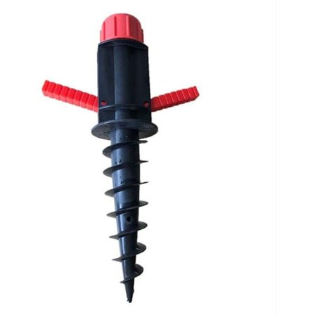 Sandanker til strandparasol, skrue-i-jordbase til parasol, kompatibel med de fleste parasoller, robust støtte til sand eller jord